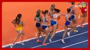 Corredora holandesa fica inconsciente após queda em prova de atletismo